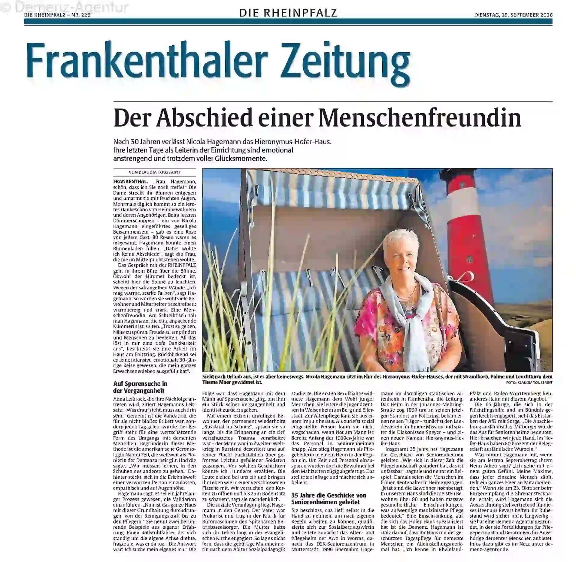 Artikel 1: Zeitungsausschnitt